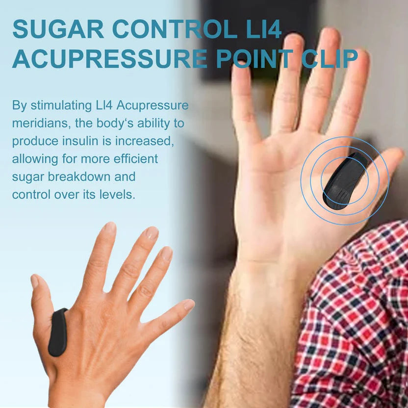 “Stay Healthy Naturally – LI4 Sugar Control Acupressure Clips (2 in 1 Pack)”