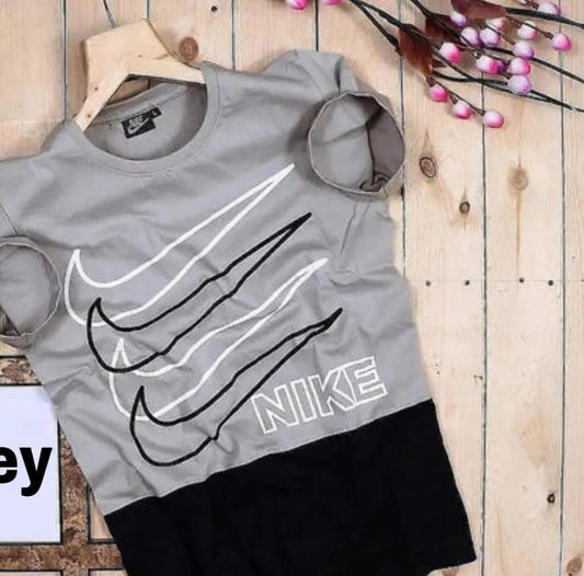 ⚡ Nike Inspired Sports T-Shirt – Grey & Black Edition | Trendy Streetwear for Men || TRENDZ WORK ||