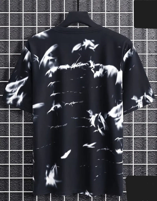 🌺 Black Floral Printed T-Shirt – Bold Streetwear Style for Men || TRENDZ WORK ||