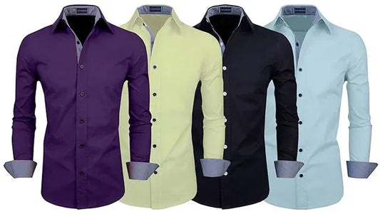 "Men’s Premium Slim Fit Stylish Casual Shirts (Pack of 4) – Trendy Daily Wear Collection"